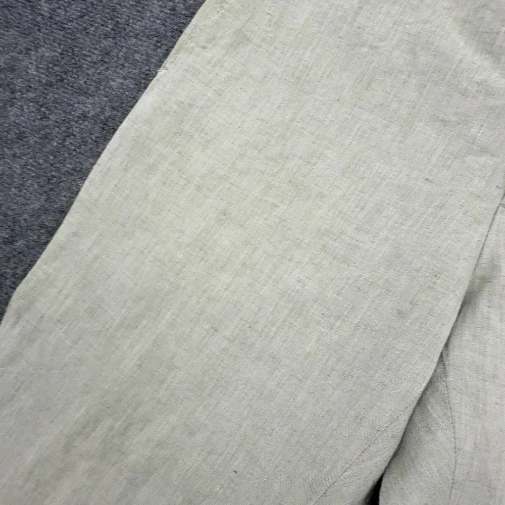 J Hilburn Trousers Mens 31 Beige Linen Cotton Flat Front Custom Dress Casual